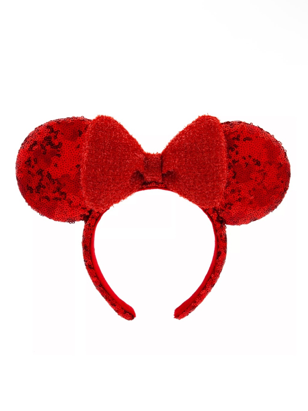 NWT Disney Red Sequin Minnie Mouse Ear Headband with Bow